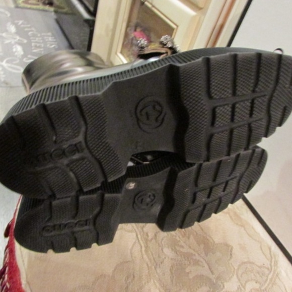 Gucci women's above ankle leather zipper platform boots Sz 39.5 - Picture 15 of 16